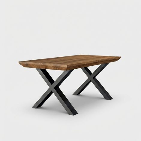 Tavolo allungabile da pranzo 12 posti gambe nere design 160/260x90 Asti - Marrone Scuro