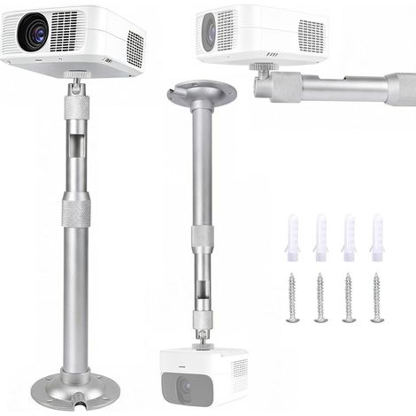 Support Vidéoprojecteur Plafond/Mural Réglable 20-40cm, Filetage Universel 1/4, Compatible Mini Vidéoprojecteurs, Appareils Photo Numériques Et Caméscopes (1/5)