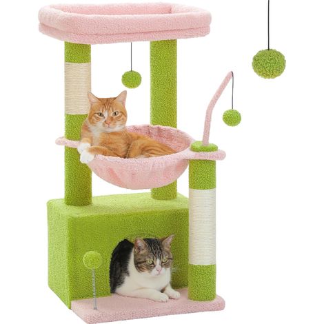 Arbre à chat, design cactus, maison de jeu multi-niveaux, AMT0211PK, M (1/2)