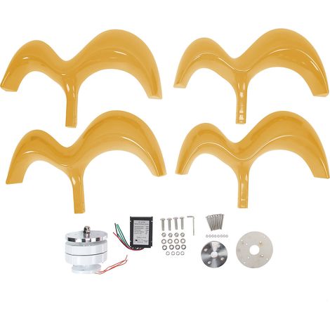 Éolienne 400W 12V, générateur triphasé à fibres de nylon, contrôleur externe inclus, DTHL400W, turbine vent légère et durable, kit complet pour site isolé. (1/5)