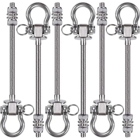 6pcs Crochet de Balançoire, 21cm Accroche de Hamac Fixation Fauteuil Suspendu de 180 Pivot Ensemble Plafond Poutre Chaise de Yoga Sac de Frappe Materiel de Suspension, 1800lbs (1/5)