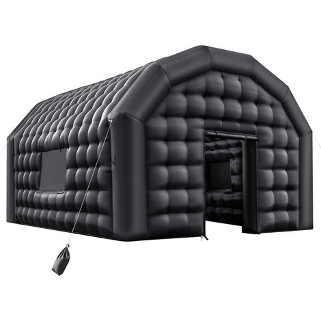 Mophorn Tienda Inflable para Fiestas, Carpa de 5 x 4 x 3,8 m con Soplador de 680 W, Sacos de Arena y 2 Ventanas, Estructura Tipo Cubo para Eventos, Cumpleaños, Bodas y Celebraciones, Color Negro
