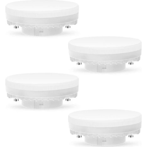 Paquete de 4 bombillas LED GX53 de 7 W y 3000 K, luz blanca cálida, no regulables, sin parpadeo, reemplazan las bombillas halógenas GX5.3 de 50 W o las bombillas fluorescentes compactas de 9 W y 13 W, (1/4)