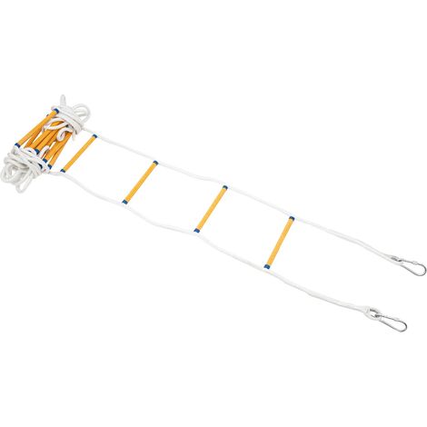 Échelle de secours, longueur 12m, capacité de charge 200kg, corde de 1,8cm - diamètre des marches 2,3cm, 3,4kg (1/4)