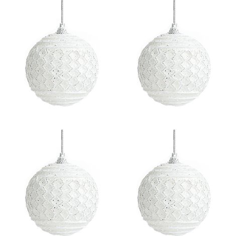 Boules De Noël En Mousse Rose - Décoration Scintillante Incassable Pour Arbre - Diamètre 80mm - Lot De 4 (1/5)