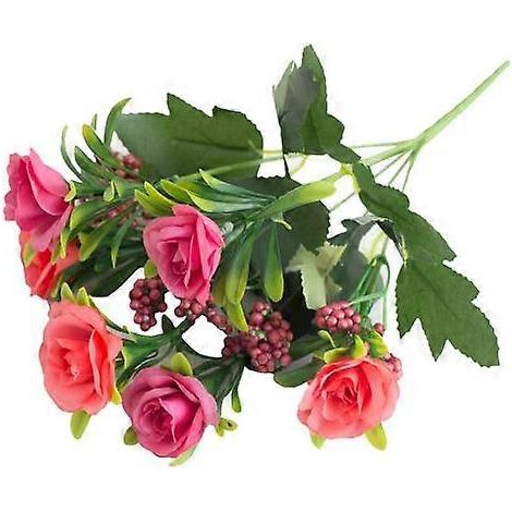 1 rose artificielle romantique à 6 têtes, idéale pour la décoration de mariage, maison et jardin.rose rouge (1/5)