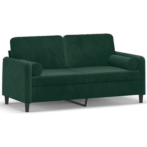 Maison Exclusive - Divano a 2 Posti con Cuscini Verde Scuro 140 cm in Velluto