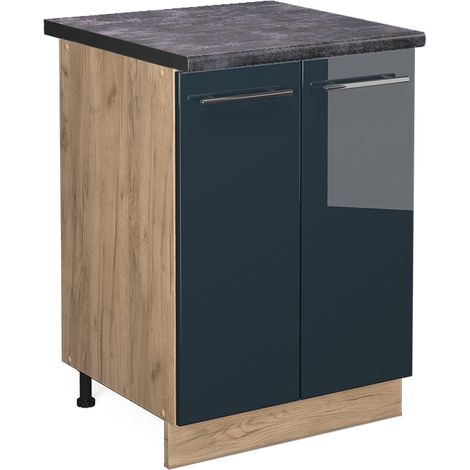 Base Fame-Line, Blu scuro lucido, 60 cm , PL Antracite, Vicco