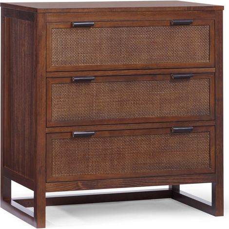 Teamson Home Hatteras Chest of Drawers 3 Drawer Bedroom Dresser, Walnut (1/5)