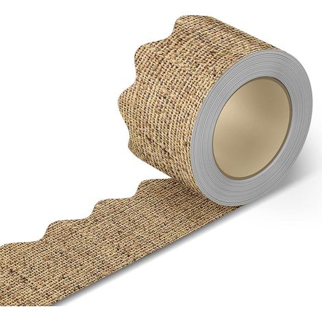rollo de borde decorativo de 10 m, papel resistente con estampado de lunares, rayas y cuadrícula para el tablón de anuncios del aula. (1/5)