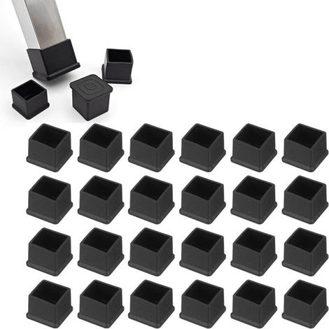 26 embouts de pieds de chaise 30 mm, protections carrées pour pieds de chaise, protections de sol, chaussettes de chaise, protections pour pieds de meubles (1/5)