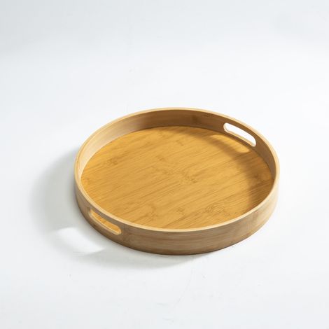vassoio rotondo in bambù da 35 cm