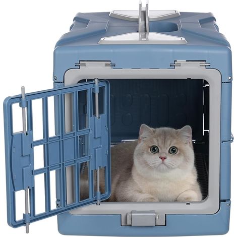 Cage portable pour animaux de compagnie, grande cage suspendue pour chat, grande cage pour chat, 56 x 33 x 37 cm, pour chat/petit chien, sac de transport pour chat avec tapis doux (1/5)