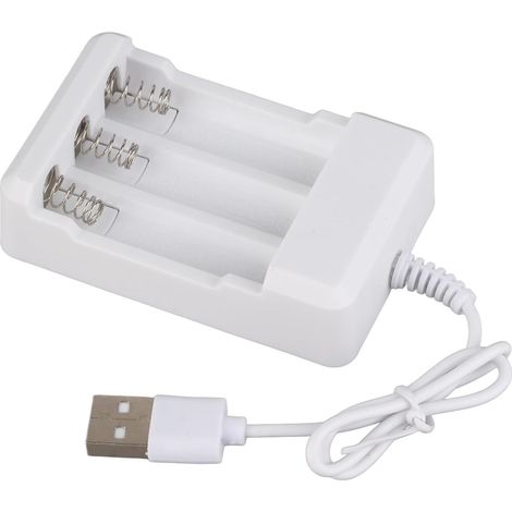 Batterie Portable ABS 5 V avec Trois Emplacements Et Prise USB pour Piles Rechargeables AA AAA Usage Domestique Chargeur Multiple Compact (1/5)