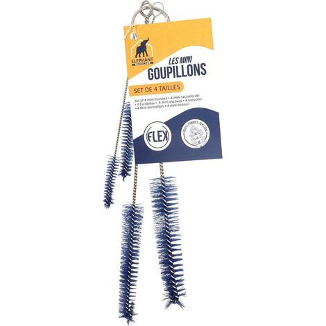 Set di 4 scovolini per bottiglie in acciaio inox a forma di elefante ELEPHANT (1/5)