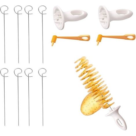 Tagliapatate a 2 pezzi, taglia patate, taglia patate a spirale, affetta patate in acciaio inox per frittelle di patate, piatti grigliati, cucina (1/5)