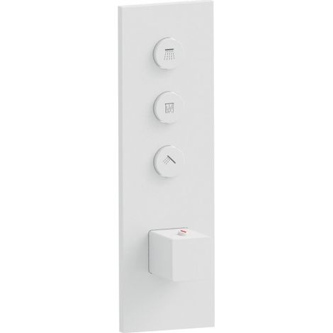 Façade Thermo Twist thermostatique 3 sorties Blanc Mat Quadri - CRISTINA ONDYNA XQ61324 (1/2)