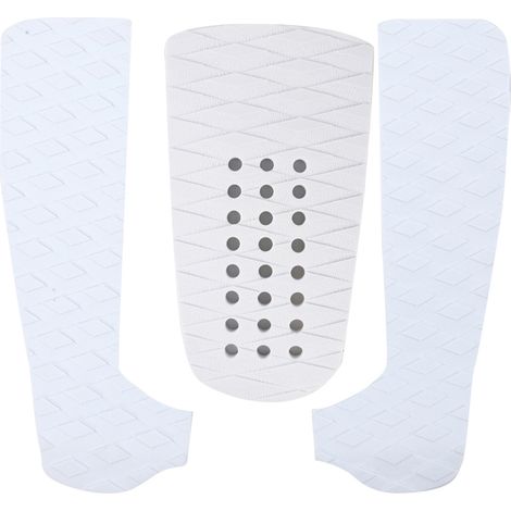 3 Pièces Tapis Antidérapant pour Planche de Surf Écologique en Mousse EVA - Accessoire Blanc avec Trou (Lot de 3) (1/5)