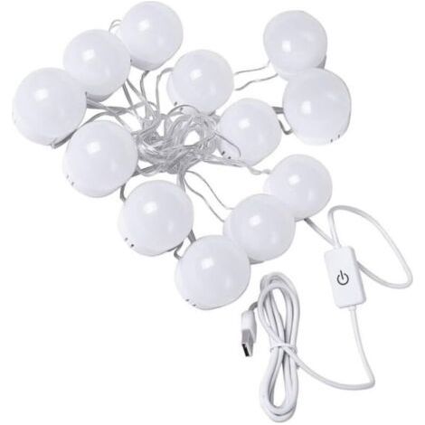 Ensemble de 1 lampe LED pour miroir, éclairage LED pour miroir de maquillage, ampoule USB, lampe LED pour miroir de maquillage, coiffeuse, projecteur blanc (1/5)
