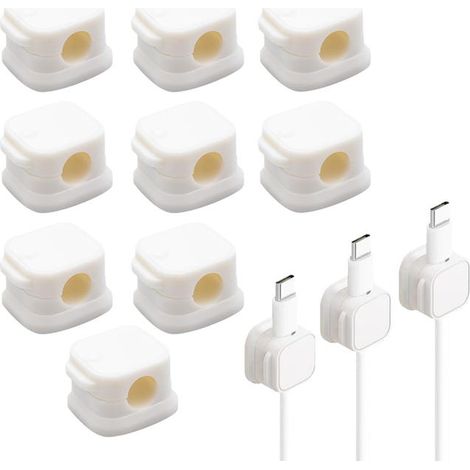 Pièce Clips Cable,Magnetic Cable Clips,Accroche Cable,Cable Clips,Support Cable,Accroche Cable Adhésif,pour Câble de Chargement,HDMI,USB,Câble Audio (1/5)