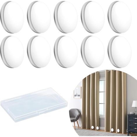 Lot de 10 Poids pour rideau, Rond, Magnétique, Blanc, 4 cm, Pour salle de bain (1/5)