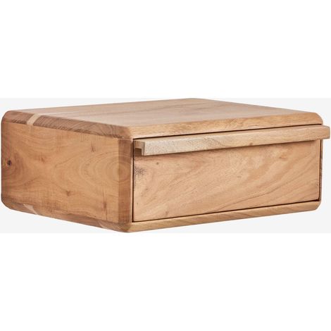 Pack de 2 tables de chevet flottantes 40x30 cm en bois d'acacia Nordilan SKLUM