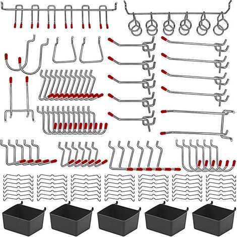 Sortimentsset mit Metall-Lochwandorganisatoren – 114 Teile (1/4)