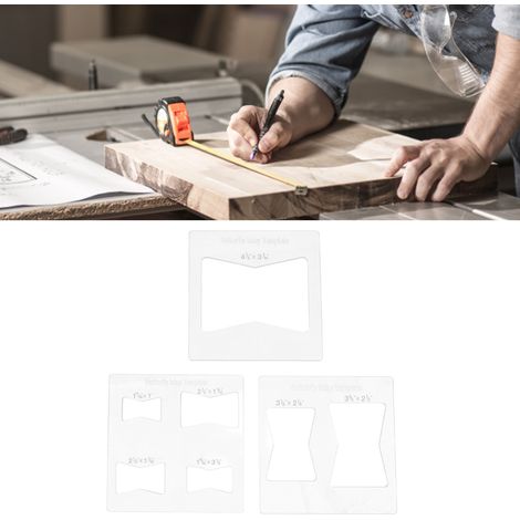Gabarit d'incrustation 6x6 en 3 pièces pour défonceuse et gabarits décoratifs pour le travail du bois (1/5)