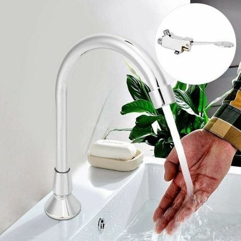 1 Mitigeur de lavabo, Valve à pédale sans contact, Cuivre et ABS, Pour hôpital et cuisine (1/5)