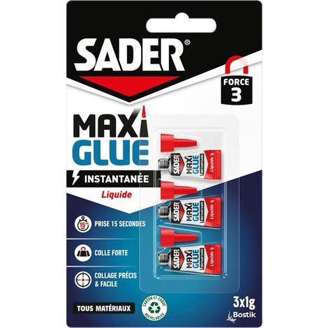 Sader Maxi Glue adhesivo líquido transparente de secado rápido