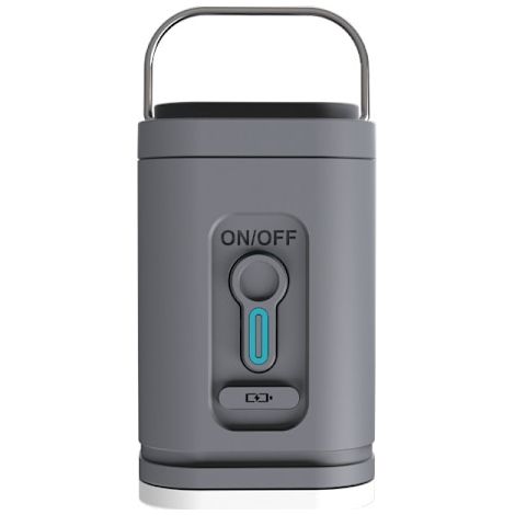 Mini pompe à air électrique portable rechargeable USB-C, charge et dégonflage rapides, idéale pour ranger les bouées de piscine (grise). (1/5)