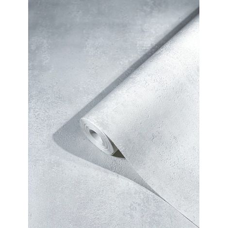 Carta da parati HAILEY bianca effetto cemento per soggiorno, camera da letto o cucina made in Germany 10,05m x 0,53m pregiato tessuto non tessuto 82248 (1/5)