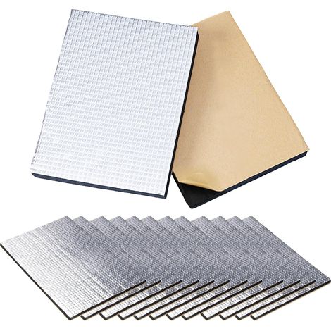 12 Pièces Isolation Phonique Tapis,40 x 25 cm,Isolant d'automobile tapis d'insonorisation auto,Insonorisant Voiture pour Étanche Lgnifuge (1/5)
