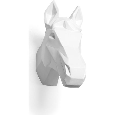 Tête de cheval Origami Résine Blanc (1/4)