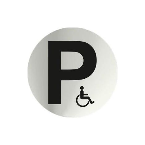 Info Redonda Parking Minusválidos Acero Inox Adhesivo de 0,8mm Ø70mm SEKURECO (1/2)