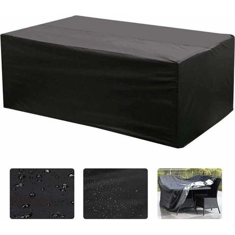 Housse Table Jardin Rectangulaire Oxford Imperméable Protection UV 200x160x70cm, Couvre-Meuble Salon Extérieur (1/5)