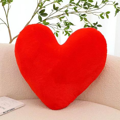 Coussin Forme De Coeur - 30 cm - Rembourrage En Coton - Pour Lit Canapé Voiture Intérieur - Rose - 1 Pièce (1/5)