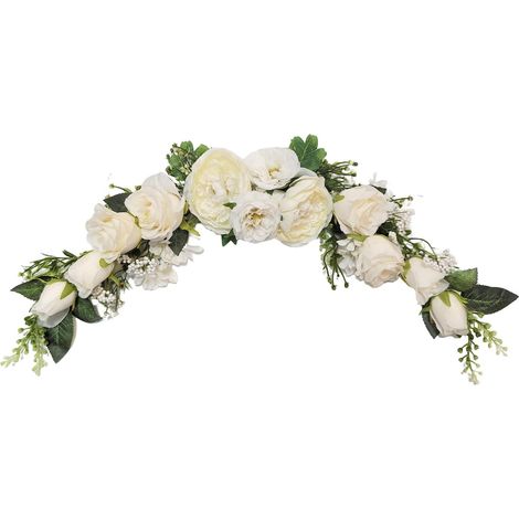 Fleur Arche Mariage, Artificielles Arche, 60cm, Fleur Murale Decorative, Fleur Artificielle Porte, Fleurs Arches, Deco Arche de Mariage (Ivoire) (1/5)