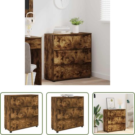 Armoire chêne - Armoire de rangement Chêne fumé 80 x 31 x 81 cm (1/5)