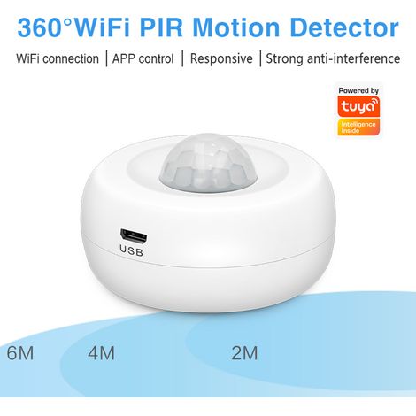 Capteur de mouvement WiFi PIR, détecteur infrarouge passif sans fil, alarme anti-cambriolage, contrôle par application Tuya, système de maison intelligente (1/5)