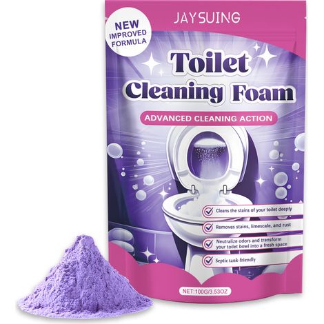 Poudre nettoyante pour toilettes JAYSUING, 100 g, pour nettoyer les taches et les odeurs des toilettes, convient à un usage domestique. (1/5)