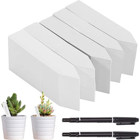 500 Pièces Étiquettes de Plantes, Etiquette Jardin Imperméable Plastique, blanches étiquette pour semis, avec 2 feutres noirs, Pour Pépinière, Semences et Herbe (1/5)