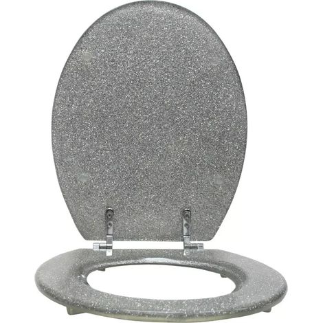Stylish & Durable 18" MDF Glitter Coating Toilet Seat Bathroom Essential (1/3)