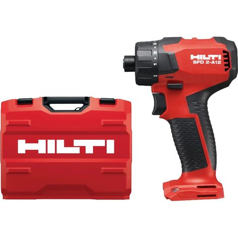 Hilti SFD 2-A12 - Cacciavite a batteria, subcompatto (127 mm di lunghezza), leggero (0,666 kg), trapano esagonale da 1/4", 1600 giri/min, coppia 34 Nm, senza spazzole, 12 V, utensile nudo con custodia (1/5)