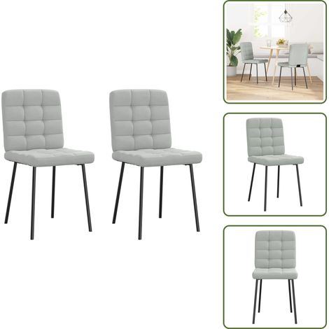 vidaXL Sillas de comedor 2 unidades terciopelo gris claro (1/5)