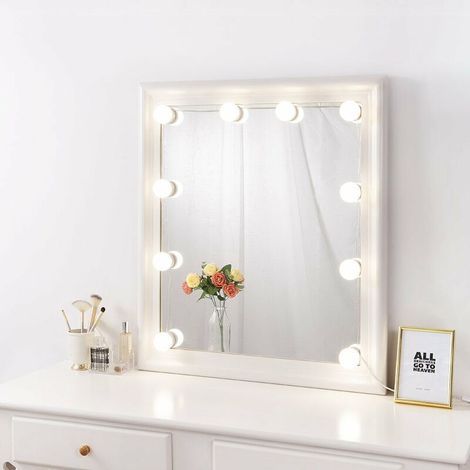 Kit de lumière de miroir de maquillage à intensité variable, kit de lumière de miroir autocollant pour coiffeuse, lumière de maquillage à brancher pour miroir mural de salle de bain (ampoule uni (1/5)