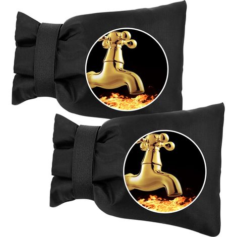 Bouchon de robinet extérieur résistant à l'hiver, 15 cm de large x 21 cm de haut, protection de tuyau d'arrosage réutilisable pour l'hiver, bouchon de robinet isolé (2 pièces). (1/5)