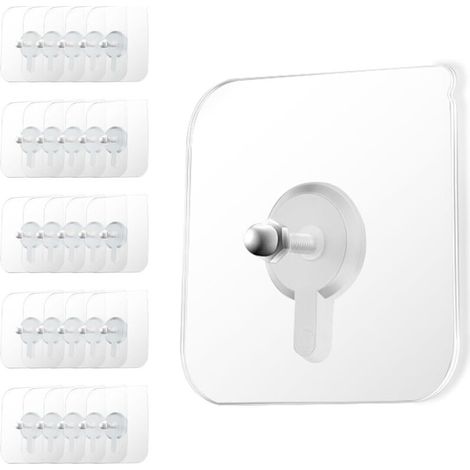40pcs Adhesif Accroche Tableau Sans Percer, Fixation Murale Sans Percer, Attaches Murales Transparentes Pour Accrocher Photos, Œuvres D'art, Décorations, Résistant À L'eau Et Réutilisa (1/5)