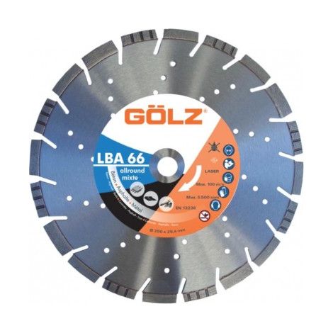 GÖLZ - Disque diamant LBA66, coupe à sec ou à eau - pour découpeuse ou scie de sol - ø 350 mm / alésage 20 mm (1/5)