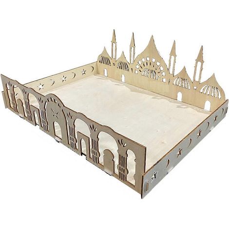 Ornements en bois pour le Ramadan, décoration de table pour l'Aïd Moubarak, décoration de fête D-- (1/5)
